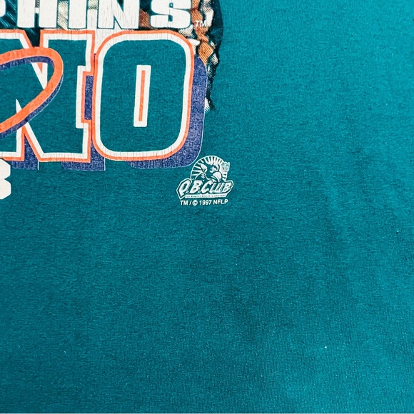 Vintage 90s Dan MARINO Miami DOLPHINS T-Shirt - LEE Apparel - 1997 NFL QB Club - Picture 3 of 5